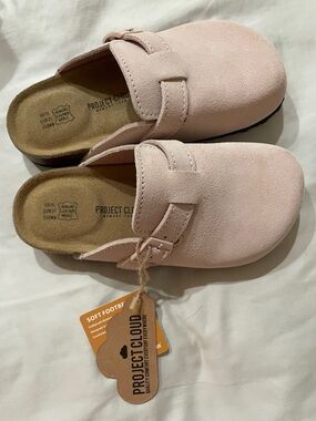 Project Cloud Pink Suede Clog Mules